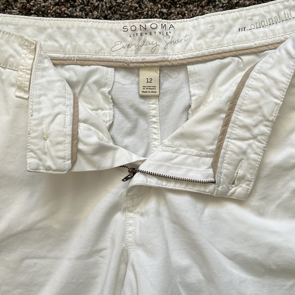 Sonoma Everyday Original Fit White Shorts, Size 12, Cotton Walking Shorts - Picture 7 of 13